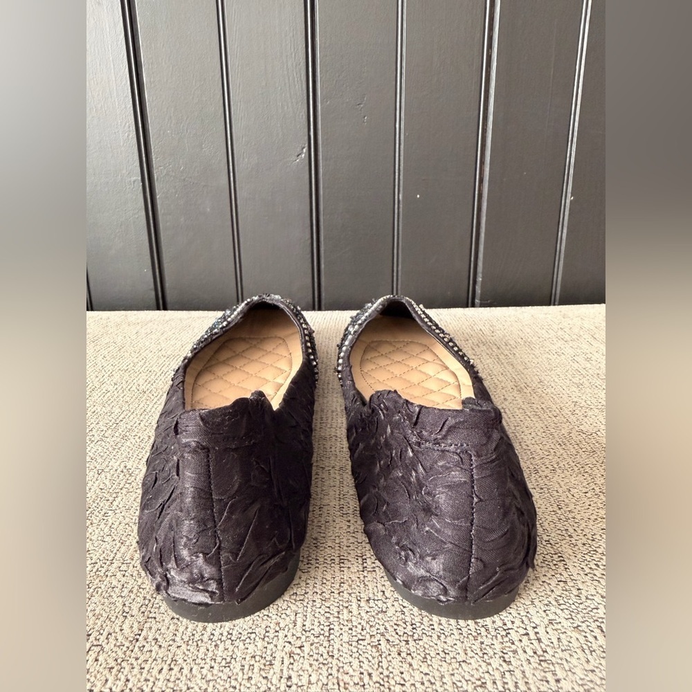Women’s Black and Blue Beaded Flats - Picture 6 of 9